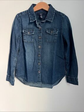 GAP | Kids Indigo Denim Button-Front Shirt Size S (6-7)